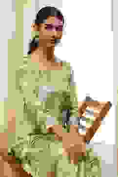 Green Modal Floral Printed Straight Kurta Set image number 7