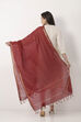 Maroon White Nylon Cotton Dupatta image number 2
