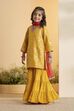 Yellow Floral Printed Straight Sharara Kurta Set image number 3