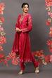 Rohit Bal Fuschia Cotton Blend Straight Kurta Suit Set image number 5