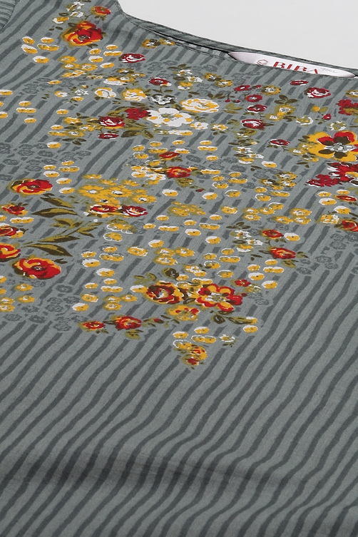 Yellow Cotton Straight Kurta Palazzo Suit Set image number 1