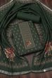 Brown Linen Hand Work With Rajasthani Print Unstitched Suit Set image number 0