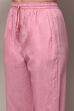 Pink Cotton Blend Unstitched Suit set image number 3