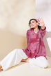 Maroon Viscose Rayon Asymmetric Shirt