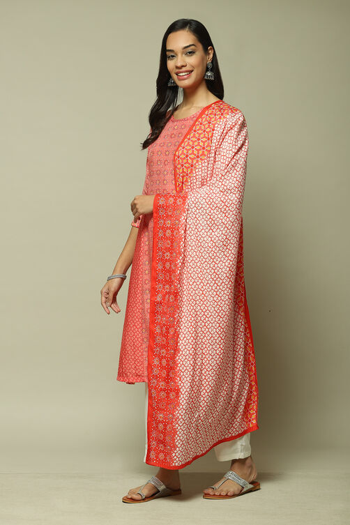 Coral Modal Straight Kurta Palazzo Suit Set image number 1