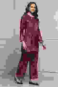 Rust Polyester Printed Kurta Pants Set image number 5