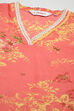 Coral Cotton Straight Kurta Cross Yoke Salwar 2 Piece Set image number 1