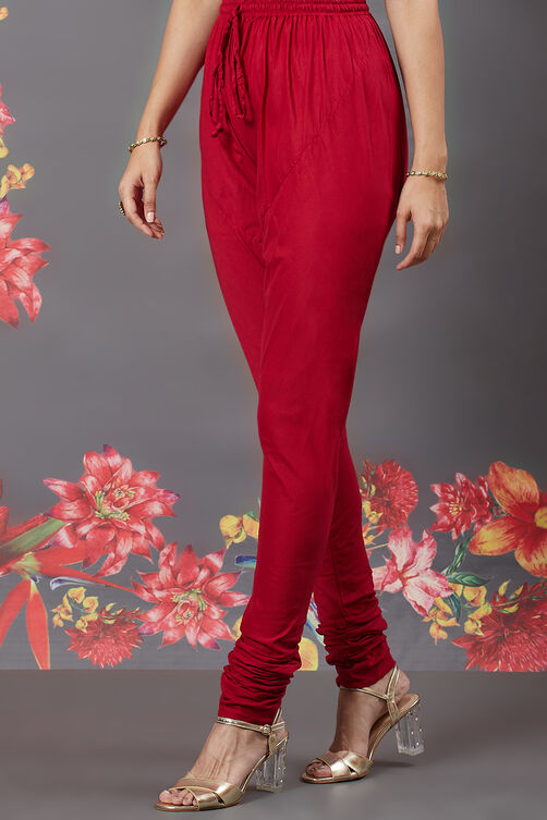 Rohit Bal Red Chanderi Silk Anarkali Solid Suit Set image number 3