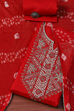 Red Cotton Unstitched Suit set image number 0