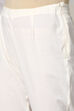 Off White Cotton Straight Kurta Slim Pant Suit Set image number 3