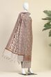 Grey Cotton Printed Embroidered Unstitched Suit Set image number 4
