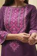 Purple Printed Straight Short Kurta image number 1