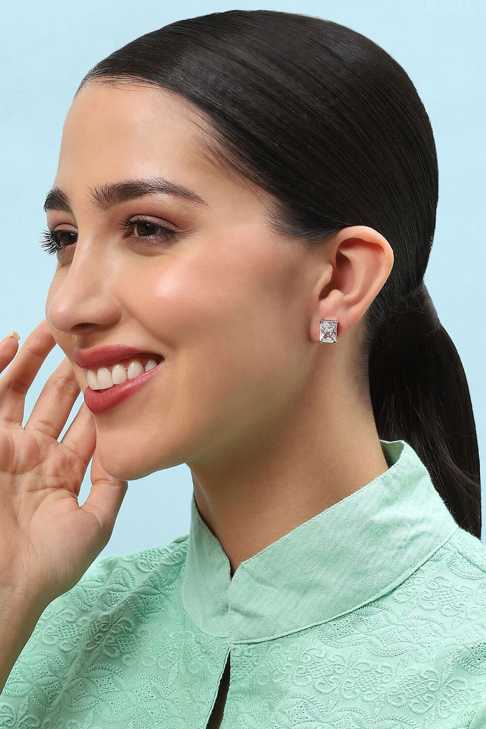 White Brass Earrings image number 3