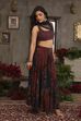 Navy Polyester Dyed Sharara Suit Set image number 5