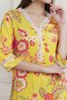 Yellow Floral Printed Straight Kurta image number 1