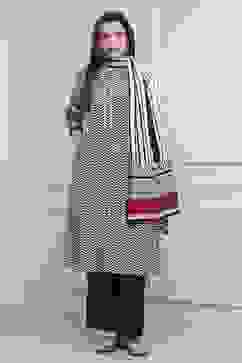 Black Modal Printed Straight Suit Set image number 0