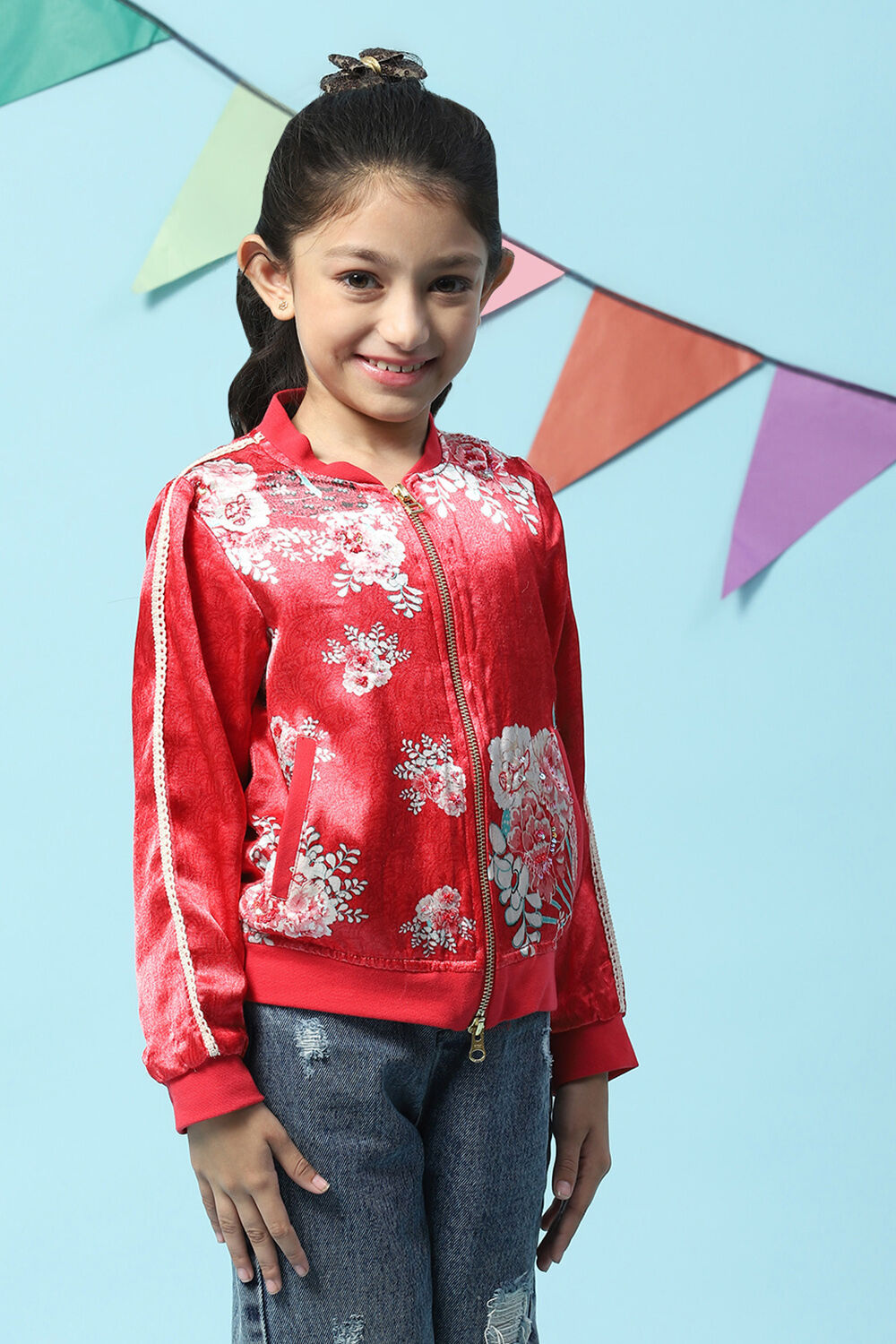 Red Viscose Blend Jacket image number 4