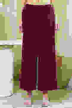 Berry Maroon Solid Straight Palazzos image number 2