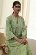 Green Pure Cotton Printed Straight Kurta image number 0