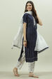 Blue Cotton Power Loom Unstitched Suit Set image number 6