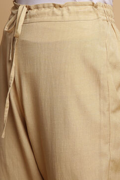 Beige Rayon Straight Kurta Regular Pant Suit Set image number 3