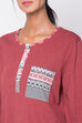Brick Red Poly Cotton Printed Loungewear Set image number 1