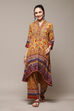 Blue Polyester Asymmetric Kurta Palazzo Suit Set image number 6