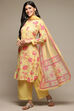 Yellow Art Silk Straight Kurta Narrow Pants Suit Set image number 5