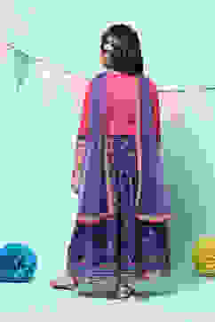 Pink Purple Viscose Short Kurta Yarndyed Suit Set image number 4