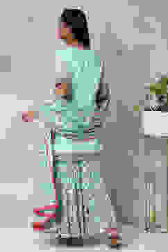 Turquoise Art Silk Kurta Garara Suit Set image number 7