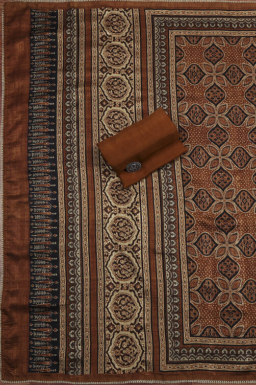 Wine Silk Blend Hand Embroidered Unstitched Suit Set image number 3