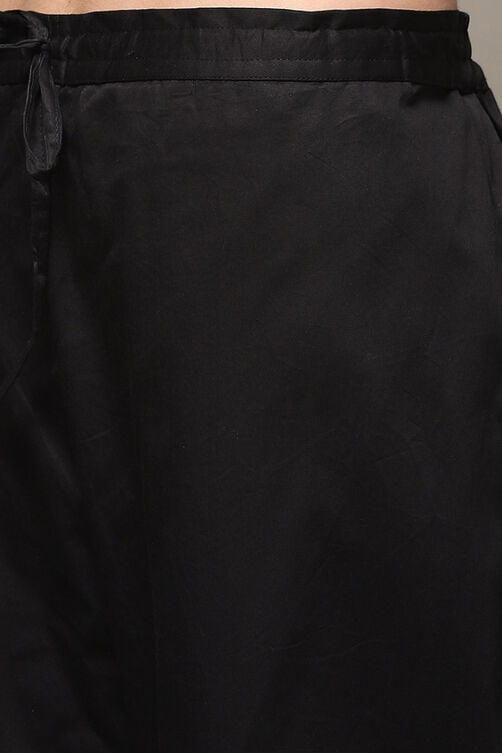 Buy Black Cotton Straight Kurta Palazzo Suit Set for INR8400.00 |Biba India