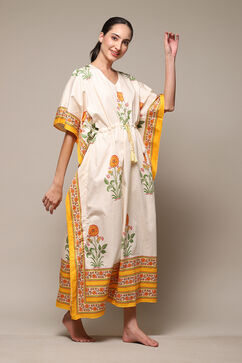 OWhite & Must Cotton Printed Kaftan image number 3