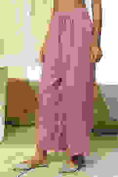 Dull Pink Solid Straight Palazzo image number 2