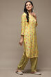 Yellow Rayon Straight Kurta Pant Suit Set image number 5
