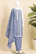 Teal Cotton Printed Unstitched Suit Set image number 4