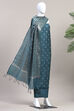 Mustard Cotton Printed Embroidered Unstitched Suit Set image number 4