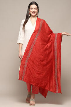 Red Poly Chiffon Dupatta image number 0