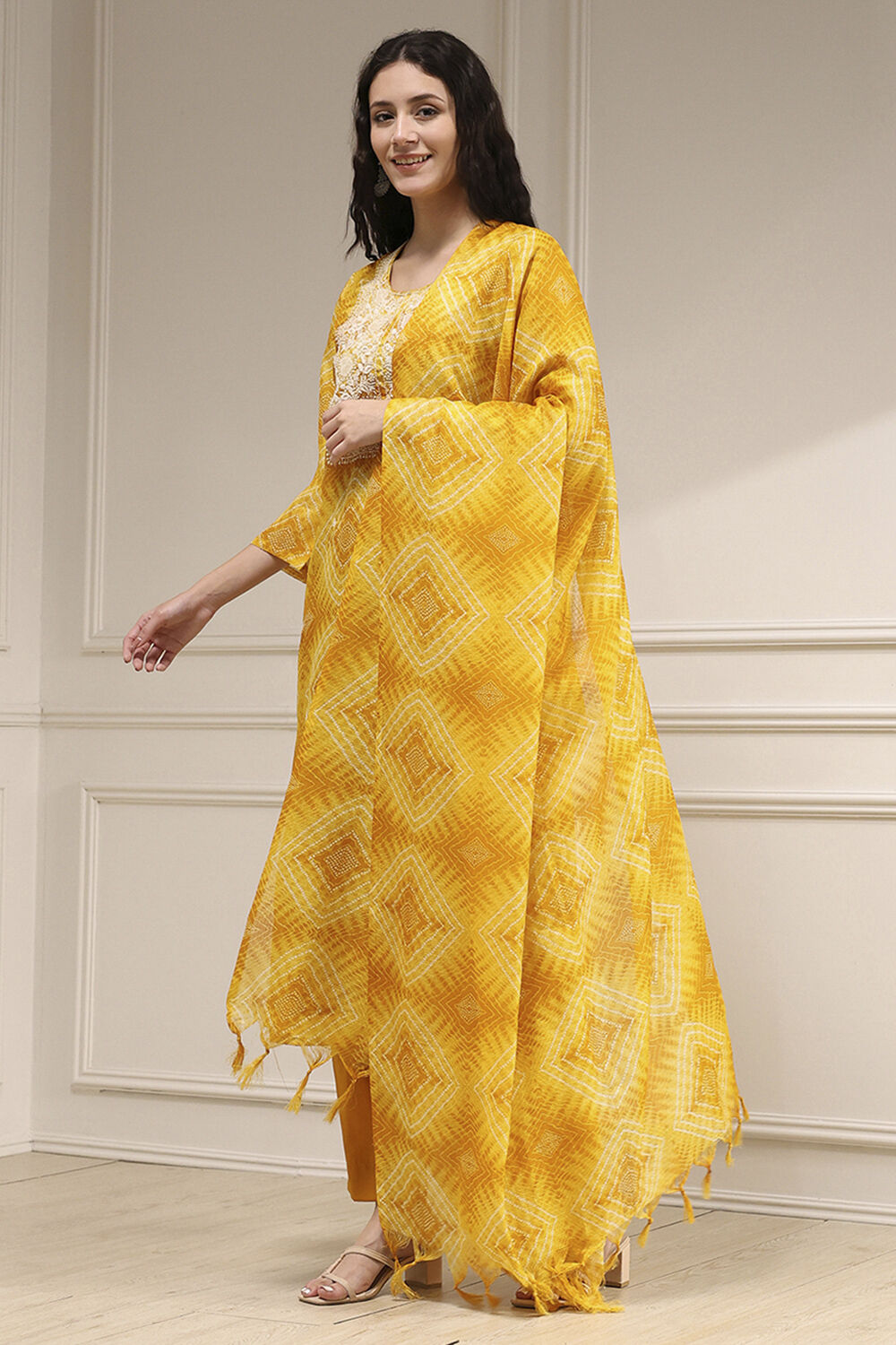 Pink Cotton Machine Embroidered Unstitched Suit Set image number 4