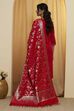 Red Floral Woven Design Dupatta image number 3