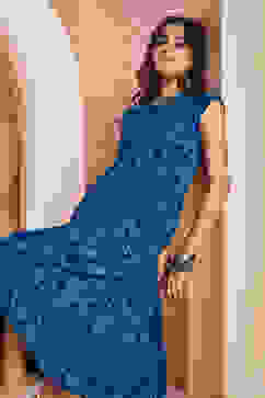 Indigo Rayon Straight Kurta image number 0