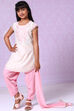Cream Art Silk Straight Kurta Salwar Suit Set image number 4