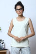 Off White Cotton Blazer Printed Top image number 7