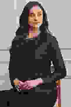 Coral & Black Polyester Embroidered Jacket image number 0