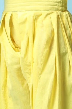 Yellow Cotton Kurta Salwar Suit Set image number 2