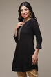 Black Viscose Straight Kurta image number 3