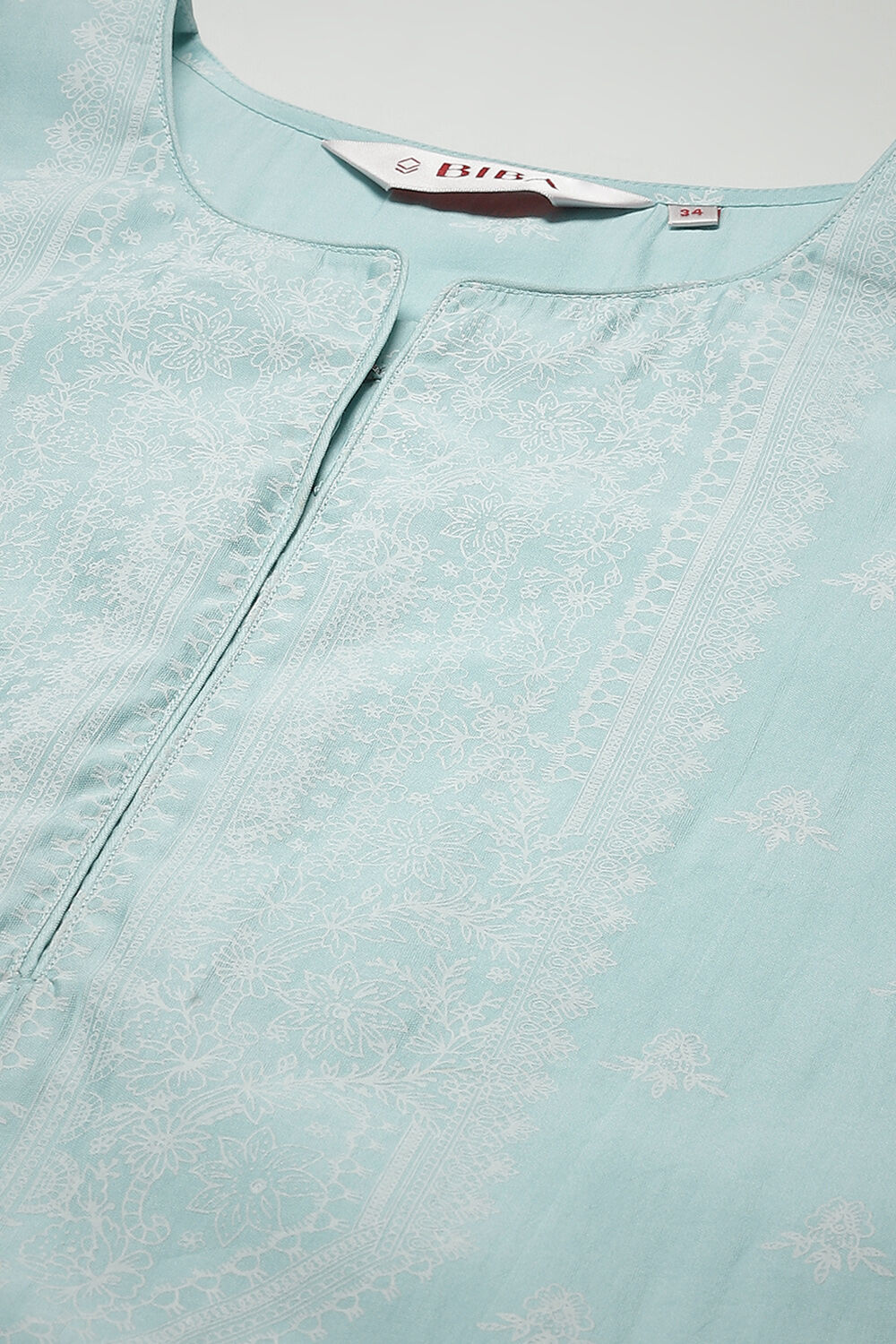 Blue Viscose Straight Printed Kurta image number 5