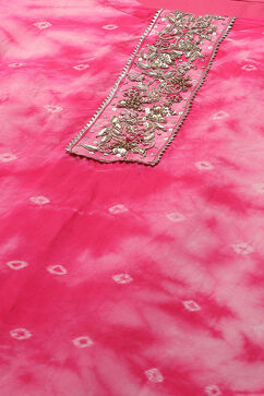 Pink Organza Unstitched Suit set image number 2