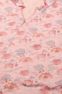 Peach Cotton Printed Unstitched Suit Set image number 2
