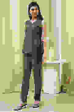 Olive Green Solid Straight Co-ord Set image number 4